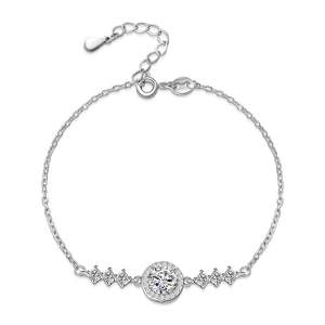 Pulsera Jeulia Starry Sky con Halo Redondo de Moissanita - Product Image 1