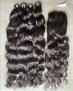 Export Raw Virgin Vietnam 26 ''Ondulado natural 5x5 Hd Peluca con cierre de encaje Cabello de un solo donante Precio al por mayor Proveedor de Vietnam - Product Image 5