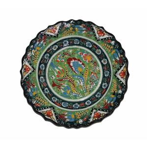 30 cm Kütahya autentico piatto in ceramica con motivi geometrici-verde chiaro - Product Image 1