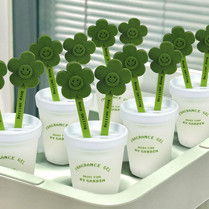 <strong>Car</strong> Air Freshener Gel Flower Pot Design Long Lasting Fragrance Deodorizer with Smiley Flower <strong>Diffuser</strong> for Auto Interior - Product Image 2