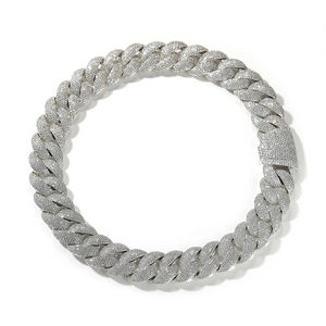 Pulsera de diamantes de moissanita de 10 gramos de 8 pulgadas personalizada unisex, oro blanco de 10 quilates de 18 quilates para compromiso, boda o fiesta - Product Image 3