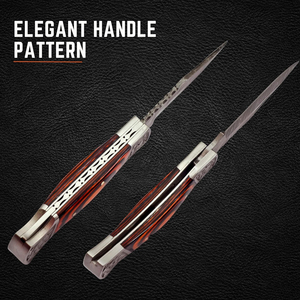 Cuchillo de cocina de acero de Damasco de hoja fija de grado industrial profesional con mango de madera forjado a mano en Pakistán - Product Image 4