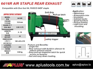 Aplus 64/16R ปืนลมหลักอะลูมิเนียมอัลลอยด์ได้รับการรับรอง CE ท่อไอเสียด้านหลังทริกเกอร์คู่โหลดได้64ชนิดโหลดได้100ชิ้น - Product Image 2