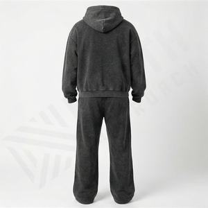 Ensemble de survêtement pour homme, style délavé à l'acide, qualité personnalisable, respirant, pour l'hiver, athlétique, gym, fitness, course à pied, kit de couleur personnalisé - Product Image 2