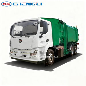 Camion compacteur de déchets électrique 6x4 à double commande de 25 m³ avec chargement arrière, véhicule de collecte des ordures - Product Image 2