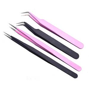 Pinzas de pestañas de acero inoxidable de alta calidad Instrumento de belleza para damas Etiqueta privada personalizada Fibra de alta calidad - Product Image 5