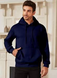 Sudadera con capucha de lana de gran tamaño de peso pesado para hombre, estilo de calle, hombro caído, Jersey de algodón grueso, sudadera de invierno con logotipo personalizado - Product Image 4