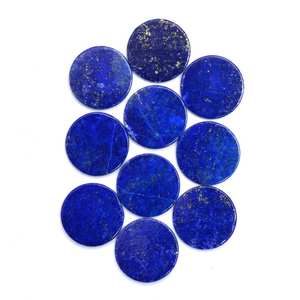 Piedras preciosas naturales de lapislázuli 100% de la mejor calidad 3A +, gemas y piedras genuinas con forma de disco redondo suelto para uso en joyería a granel - Product Image 3