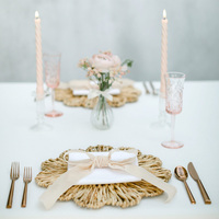 Set de table en jacinthe naturelle écologique pour la décoration de table, de mariage, sous-verres tissés, tapis artisanaux du Vietnam