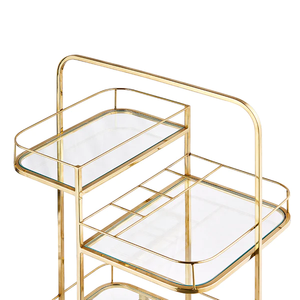 2.5 Tier Bar Cart or Trolley in Stainless Steel & Iron in Gold ,Rose Gold & Powder Coating <b>Used</b> in Restaurants , Home and Lounge - Product Image 5