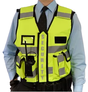 เสื้อกั๊กนิรภัยแบบสะท้อนแสงกันน้ำแอนซี่คลาส2มองเห็นได้ชัดเจนสามารถกำหนดได้เองมีหลายกระเป๋าสำหรับผู้ดูแลสุนัขเจ้าหน้าที่รักษาความปลอดภัย-ยี่ห้อ HSI - Product Image 1