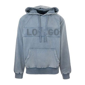 Logo brodé personnalisé 2026, sweat-shirt en coton lourd pour homme, taille plus - Product Image 1
