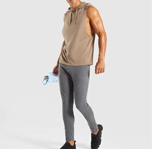 Top quality breathable drop armhole stringer vest mens gym fitness pullover <b>sleeveless</b> tank top <b>hoodie</b> - Product Image 3