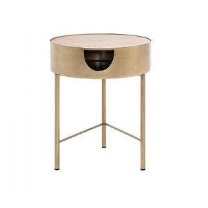 Table d'appoint arrondie en marbre de qualité durable pour meubles en métal Table d'appoint décorative faite à la main pour meubles en métal noir - Product Image 6