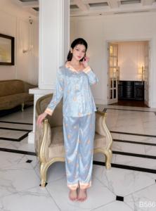 Conjuntos de ropa de maternidad de embarazo de seda francesa transpirable y suave absorbente de sudor con bloqueo de bebé para amamantar B586 - Product Image 6