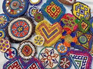 Banjara Yoke Afghani Patch Mirror Work Hand Embroidered Vintage Banjara Neck Yoke Handmade Patch Traditi - Product Image 2