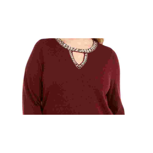 INC International Concepts Maglione rosso da donna taglie forti con scollo a goccia, taglia 0X - Product Image 2