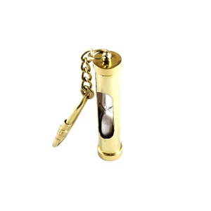 Llavero pequeño náutico de latón con temporizador de arena marina, llavero de reloj de arena, llavero con bucle de latón - Product Image 1