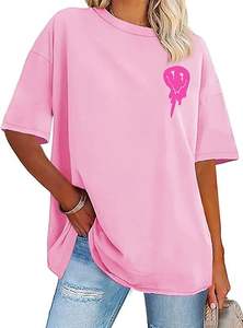 T-shirt ample en coton surdimensionné pour femmes OEM avec broderie ou impression par transfert de chaleur - Product Image 4