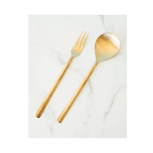 Service à salade uni de qualité supérieure de 2 avec vernis mat pour hôtel et maison vente en gros d'ensembles de couverts en laiton massif personnalisés - Product Image 5