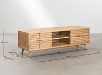 Meuble TV Moderne de Luxe en Bois Massif, Convertible, Réglable, Pliable, à Poser au Sol, pour Salon, Chambre, Entrée, Hôpital