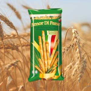 Palitos de Pan con Romero Amor Di Pane 125g X 18 Unidades, Aromáticos y Deliciosos, Hechos en Italia para Su Comida - Product Image 1