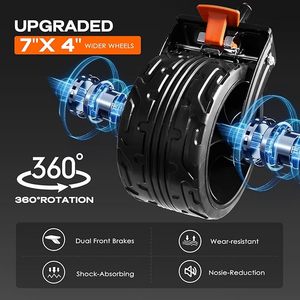 THCW10041-Vagón plegable, plegable resistente con ruedas grandes, bolsillo lateral para deportes de jardín de camping, negro - Product Image 2