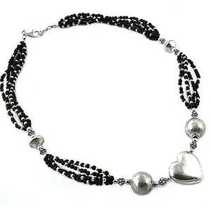 Collar de cuentas de plata hecho a mano para mujer, joyería fina con cuentas - Product Image 2