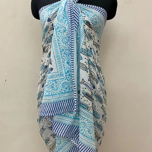 Women's Custom Designed Lightweight Quick-Dry Beachwear <b>Sarong</b> Digital Print Mandela Animal Patterns 100% Cotton Size 60LX42W - Product Image 1