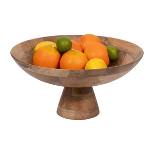 Bol en bois de manguier naturel de luxe sur piédestal - Product Image 5