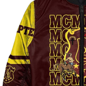 Chaqueta Universitaria Griega Iota Phi Theta 1963, Chaqueta Bomber Universitaria Bordada de Satén, Prenda Premium - Product Image 4