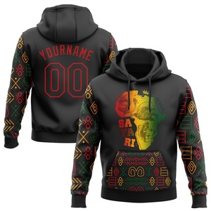 Industrie directe en gros 3D brodé personnalisé cousu néon vert noir fondu mode sport pull sweat à capuche - Product Image 5