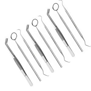 Kit d'examen dentaire manuel de base : Miroir, explorateur, pince, qualité économique, 3 pièces, certifié CE - Product Image 2