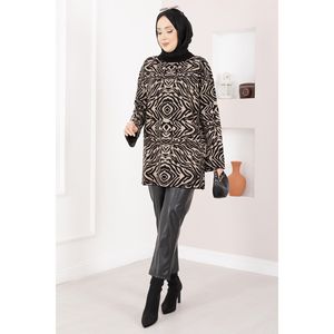 Pull en tricot à imprimé zèbre pour femmes, taille plus, tricot respirant pour l'automne et l'hiver, logo personnalisé, style décontracté - Product Image 1