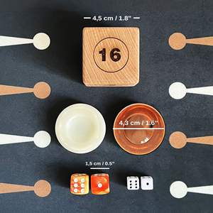 Base de Tela para Backgammon Tamaño Torneo, 57x75cm, Negro y Marrón, de Madera, para Video - Product Image 3