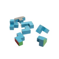 Cubo de rompecabezas 3D de madera multicolor personalizado hecho a mano, rompecabezas educativo, juguete lógico para niños y adultos