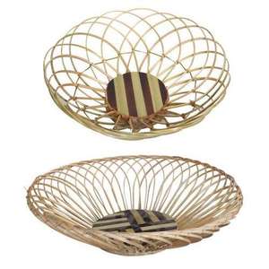 Mesa de comedor de diseño clásico, decoración superior, cesta de frutas de bambú, gran oferta, cesta de bambú decorativa hecha a mano para almacenamiento de frutas y alimentos - Product Image 1