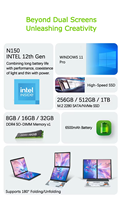 Nouvel Ultrabook 2026 d'usine, 14 pouces, double écran tactile, Intel N150 Quad Core, ordinateur portable en aluminium, écran US 1920x1200 pour usage professionnel