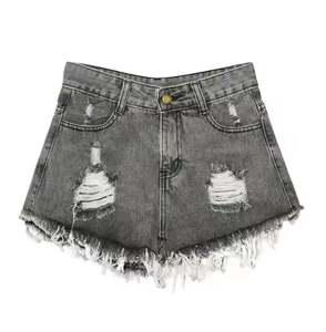 Short délavé en coton 100% pour hommes, décontracté, en denim délavé, effet délavé, pour hommes - Product Image 3