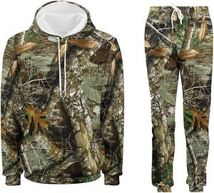 Imprimé Jungle imprimé vintage pour hommes | Long Streetwear personnalisé pour la chasse | Camouflage imprimé avec logo pour l'hiver - Product Image 4