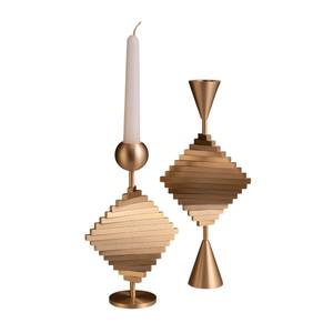 เชิงเทียนทองเหลืองที่สง่างามทันสมัยเชิงเทียนโลหะเคลือบสีทองแบบโบราณสำหรับตกแต่งโต๊ะในบ้าน - Product Image 5