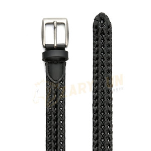 Cinturón de cuero PU informal de mejor diseñador para hombre con hebilla de alfiler Cuero genuino trenzado negro de alta calidad Nueva moda - Product Image 5