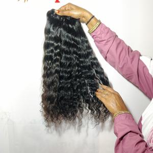Vente en gros 100% naturel brut indien vierge temple extensions de cheveux humains cuticule aligné vendeur faisceaux crépus bouclés vagues boucles - Product Image 1