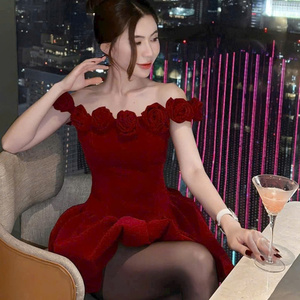 ชุดเดรสกำมะหยี่ผู้หญิง มินิเดรส เสื้อผ้าผู้หญิง ราคาถูก แฟชั่น 2024 สไตล์ลำลอง ราคาสมเหตุสมผล ซักได้ ปรับแต่งได้ - Product Image 6