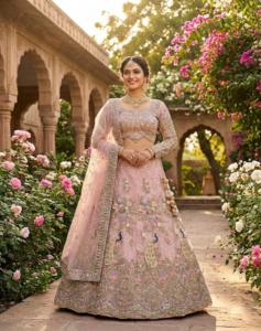 Lancement d'un lehenga à sequins évasés de 4 mètres, qualité exceptionnelle avec des couches de cancan et de toile, une fusion parfaite - Product Image 1