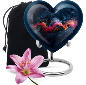 ไม้โกศหัวใจสีฟ้าสำหรับงานศพ3นิ้วของเทห์ฟากฟ้าทำจากไม้/โลหะ/ทองเหลืองสำหรับเถ้ากระดูกสำหรับสัตว์เลี้ยงและมนุษย์ - Product Image 1