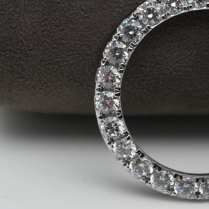 Anillo de Bisel para Reloj de Lujo Hecho a Mano en Acero Inoxidable Tono Plata de 40mm con Incrustaciones Deslumbrantes de Piedras Transparentes de Alto Brillo - Product Image 4