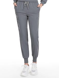 Uniforme de enfermera de mezclilla para mujer, traje de Jogger, pantalones superiores elásticos con múltiples bolsillos, cuello levantado, manga corta - Product Image 6