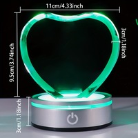Cadre photo en cristal K9 poli en forme de cœur, de haute qualité, de luxe, personnalisable avec logo gravé au laser, cristal 3D, vente en gros