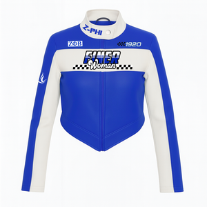 Chaqueta de Cuero PU Personalizada de la Hermandad Zeta Phi Beta, Chaqueta de Carreras de Alta Calidad con Silueta Ajustada y Corta - Product Image 1